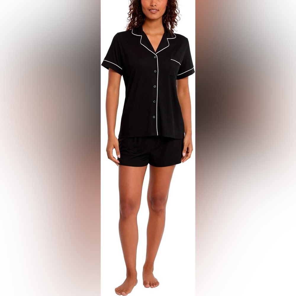 Ribbed Button Down PJ Top